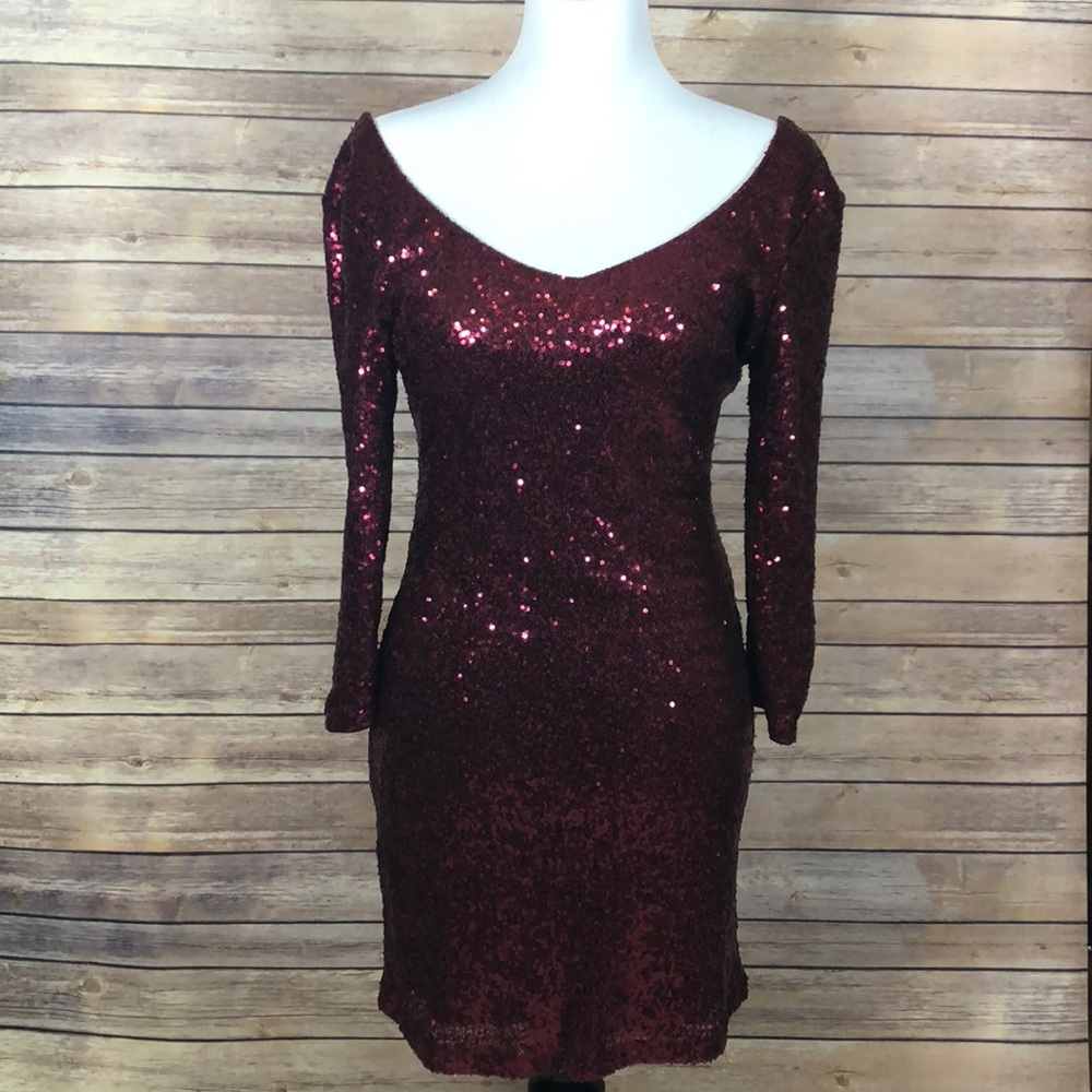 Red Sequin Crystal Doll Party Dress